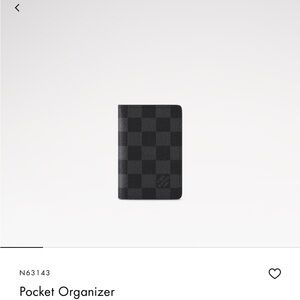 Louis Vuitton Pocket Organizer in Black Damier Canvas